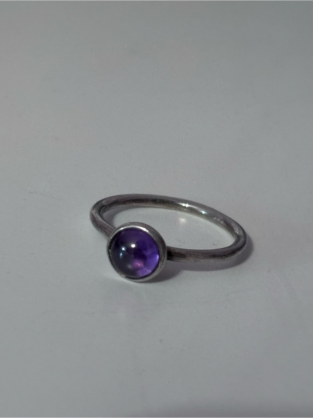 Pandora Sterling Ring with Purple Cabochon